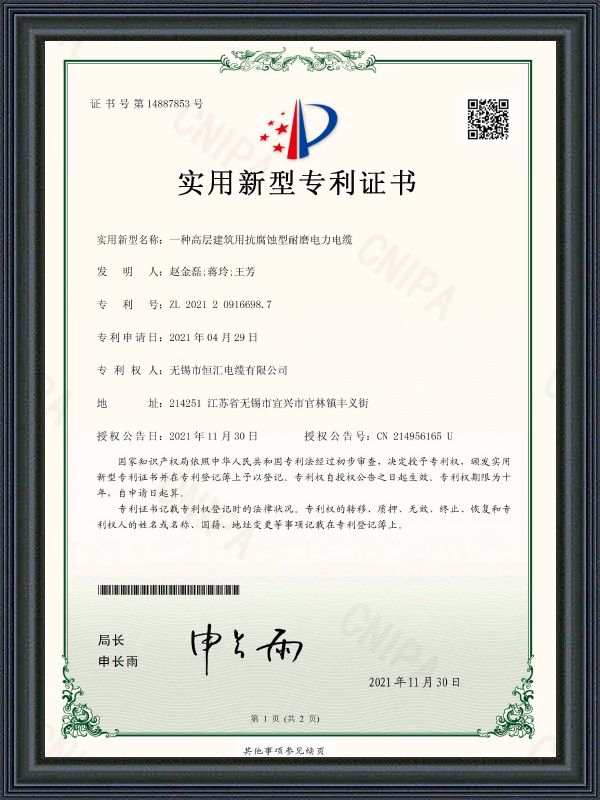 Hasznossági minta szabadalmi tanúsítvány